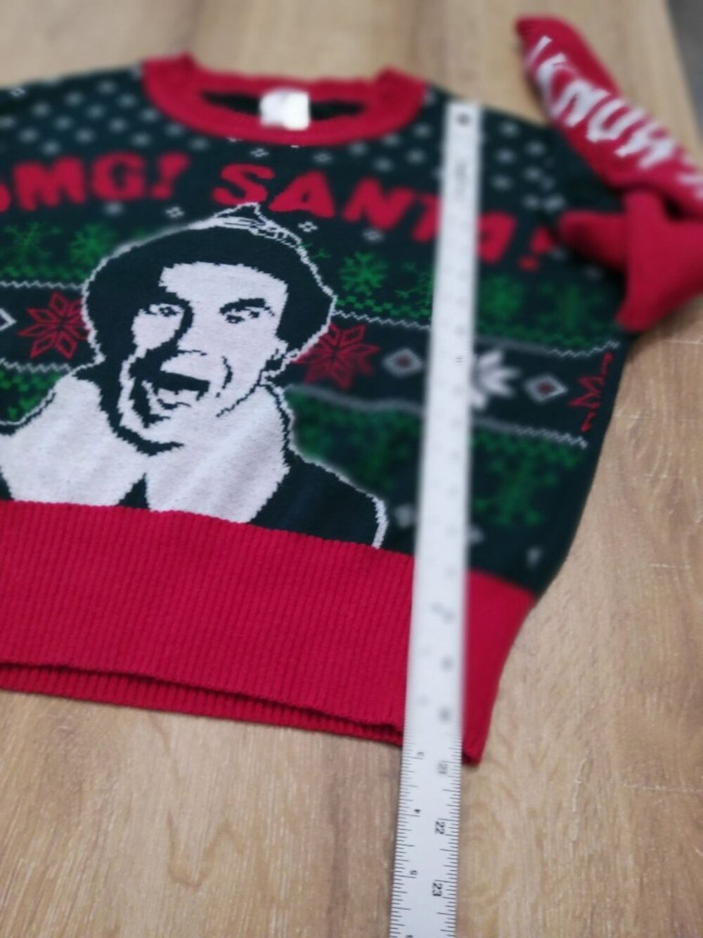 OMG Santa I Know Him Christmas Sweater Crewneck Holiday Ugly Sweater Large - Picture 4 of 6